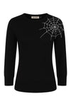 Alina Spiderweb Sweater in Black by Banned