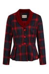 Red and Blue Plaid Simona Blazer by Banned
