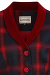 Red and Blue Plaid Simona Blazer by Banned