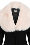 Black Martha Coat with Faux Fur Collar by Banned