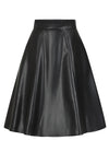 Daphne Faux Leather Black Full Skirt by Banned