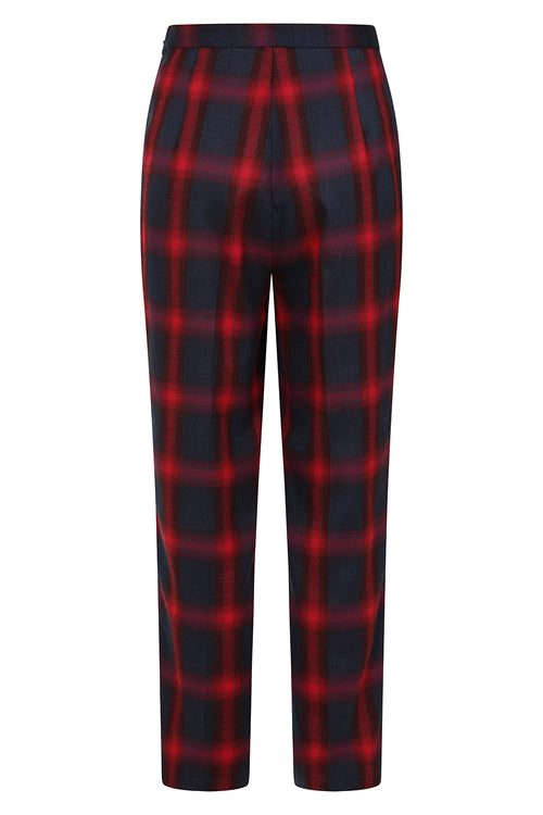 Red and Navy Plaid Simona Pants by Banned