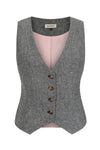 Selma Black and White Fitted Vest by Banned