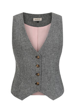 Selma Black and White Fitted Vest by Banned