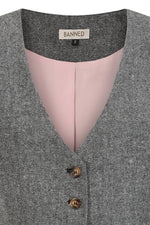 Selma Black and White Fitted Vest by Banned