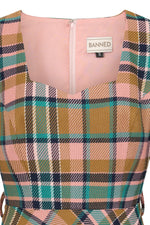 Harriet Dress in Pink Plaid by Banned