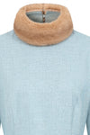 Blue Lorna Dress with a Faux Fur Collar by Banned