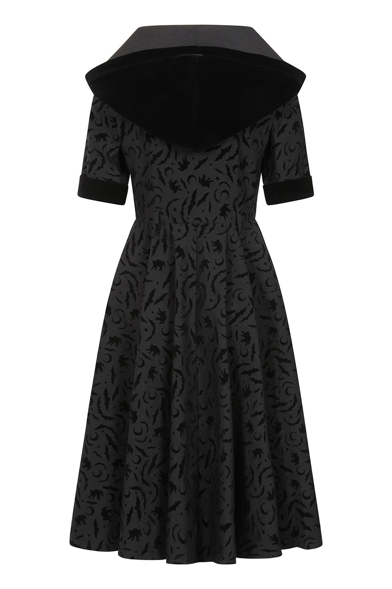Black Tara Halloween Night Hooded Dress by Banned