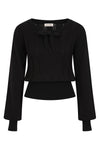 Angel Pointelle Knit Sweater in Black by Banned