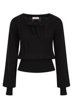 Angel Pointelle Knit Sweater in Black by Banned