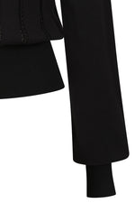 Angel Pointelle Knit Sweater in Black by Banned