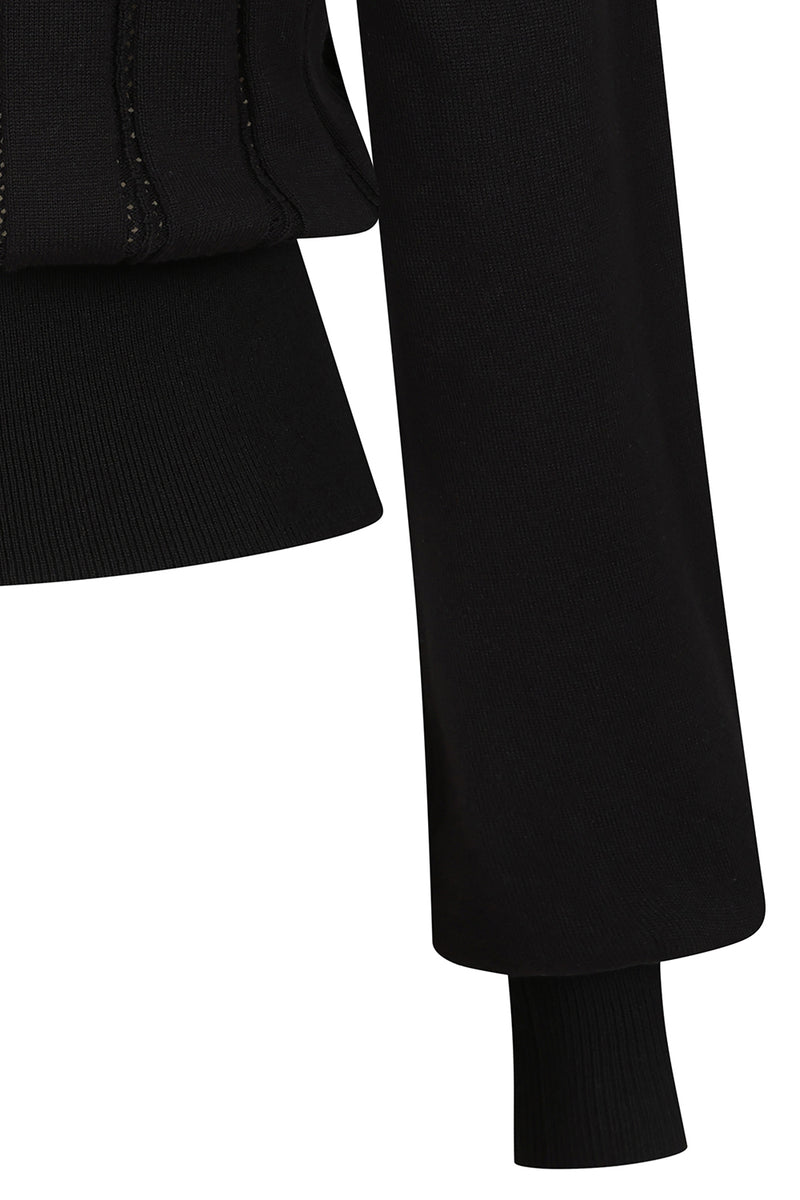 Angel Pointelle Knit Sweater in Black by Banned