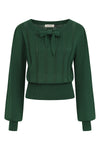 Angel Pointelle Knit Sweater in Green by Banned