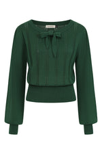 Angel Pointelle Knit Sweater in Green by Banned
