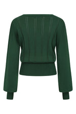 Angel Pointelle Knit Sweater in Green by Banned