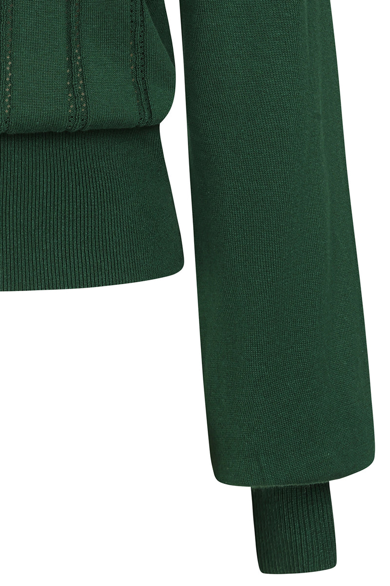Angel Pointelle Knit Sweater in Green by Banned