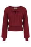 Angel Pointelle Knit Sweater in Burgundy by Banned