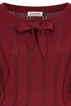 Angel Pointelle Knit Sweater in Burgundy by Banned