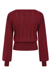 Angel Pointelle Knit Sweater in Burgundy by Banned