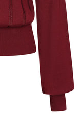 Angel Pointelle Knit Sweater in Burgundy by Banned