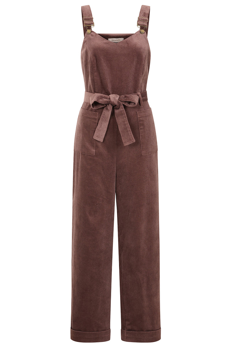 Brown Harriet Corduroy Jumpsuit by Banned