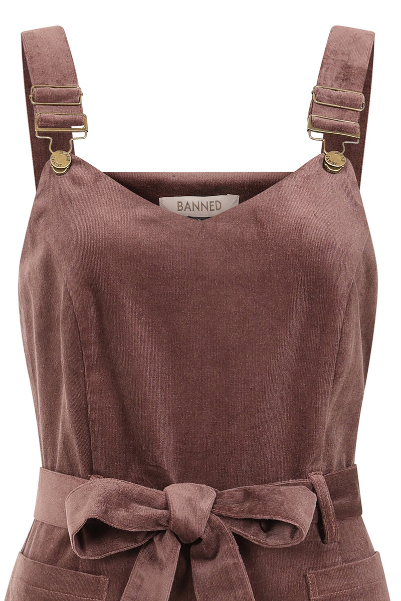 Brown Harriet Corduroy Jumpsuit by Banned