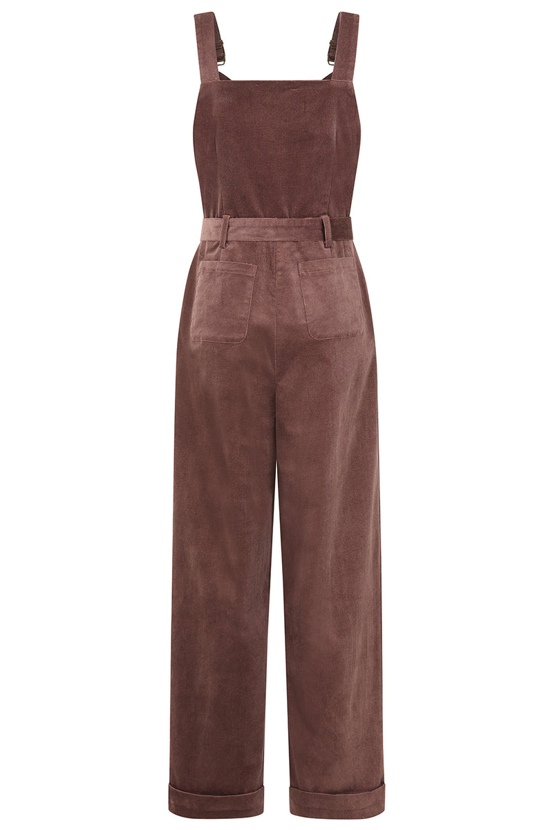 Brown Harriet Corduroy Jumpsuit by Banned