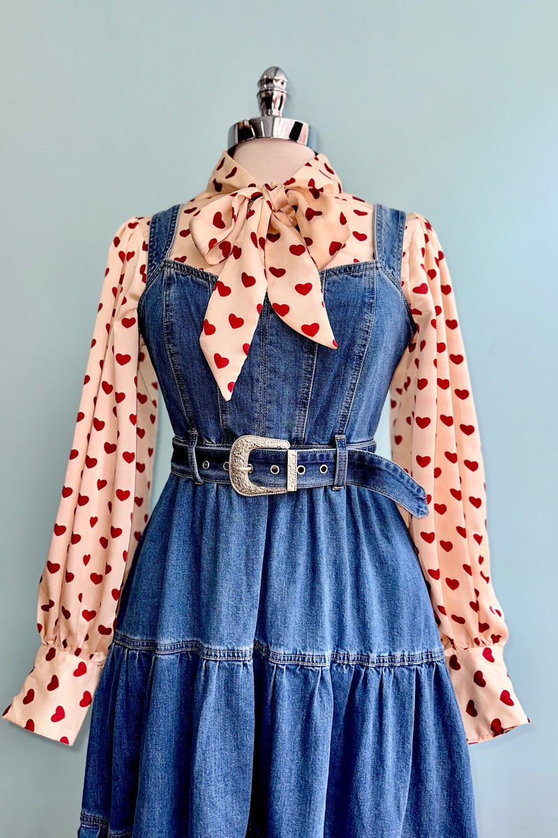 Tiered Denim Midi Dress – Modern Millie