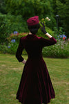 Sylvie Burgundy Velvet Dress by Hearts & Roses London