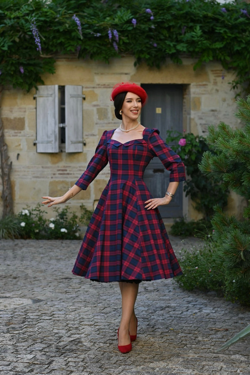 Margot Tartan Dress by Hearts & Roses London
