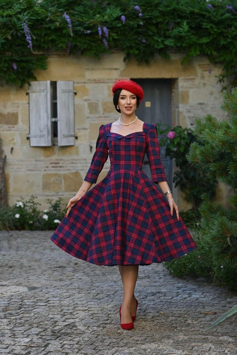 Margot Tartan Dress by Hearts & Roses London X-Small Margot Tartan Dress by Hearts & Roses London X-Small