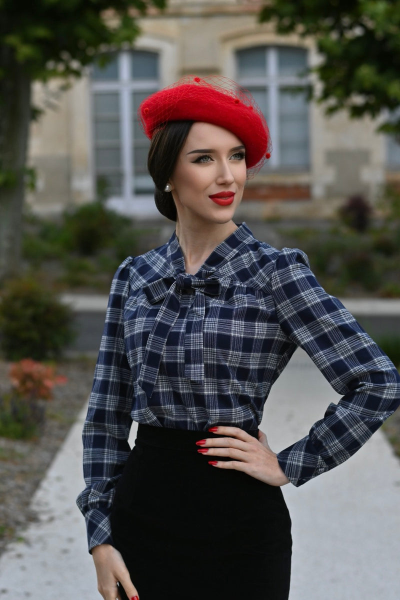 Jemima Tartan Blouse by Hearts & Roses London