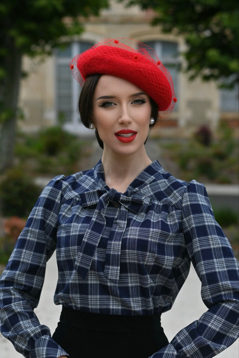 Jemima Tartan Blouse by Hearts & Roses London