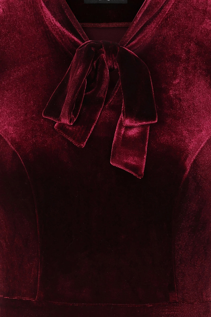 Sylvie Burgundy Velvet Dress by Hearts & Roses London  Modern Millie