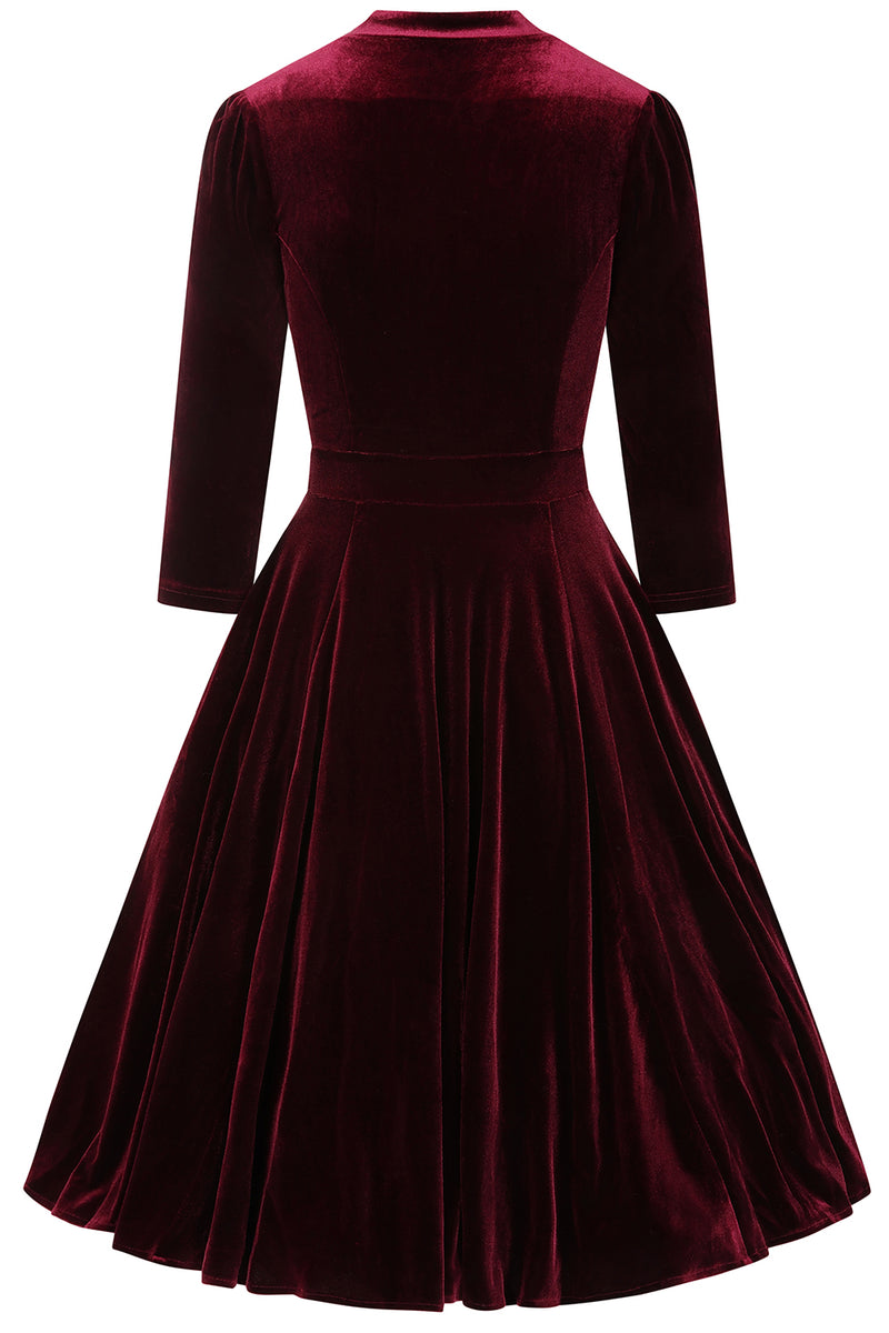 burgundy women's dress pants Wine Red Velvet Long Wedding Party Dress with Leg Slit, Wine Red Forma –  Cutedressy main image 0