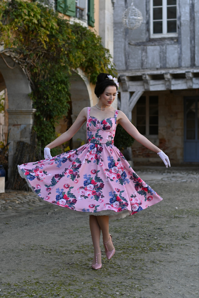 hearts and roses purple dress Hearts & Roses Berry Blossom 50's Swing Dress Purple