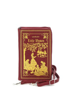 Burgundy Little Women Book Cross-body Bag