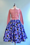 Purple Conversation Hearts and Black Cats Doris Skirt by Retrolicious