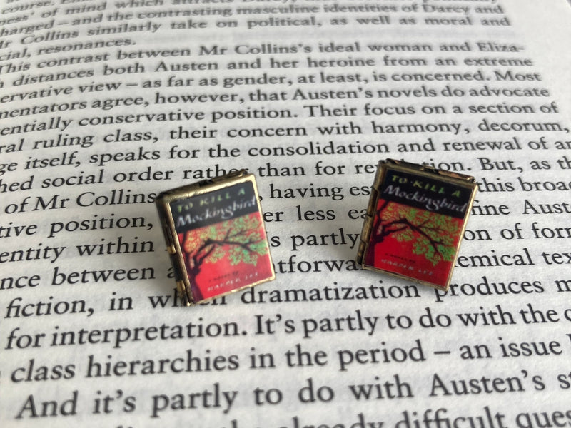 To Kill a Mockingbird Book Locket Post Earrings by Marshall and Rose