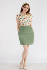Smiley Face Flower Print Crop Top by Tulip B.