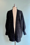 Black Sequin Open Long Cardigan by Molly Bracken