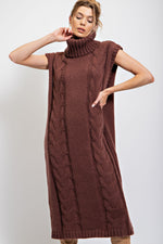 Brown Turtleneck Sweater Dress