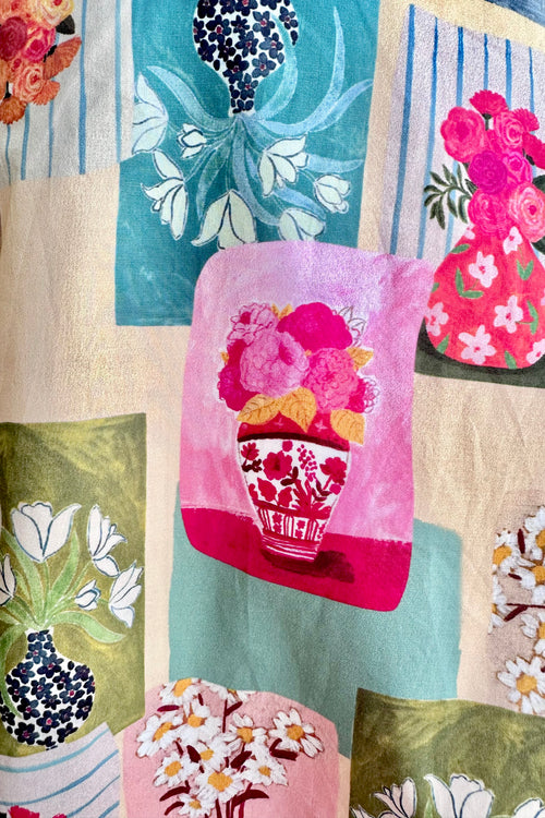 Colorful Vases Print Full Skirt by Tulip B.