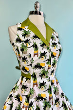 Cats and Plants Betty Lou Dress by Heart of Haute