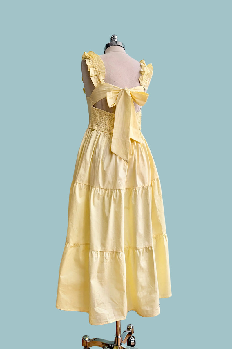 Yellow Ruffle Sleeve Midi Dress – Modern Millie