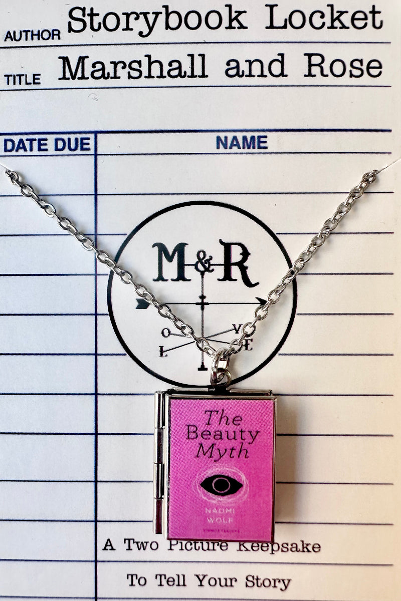 The Beauty Myth by Naomi Wolf Book Locket Necklace by Marshall and Rose