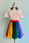 Rainbow Stripe Corduroy Mini Skirt