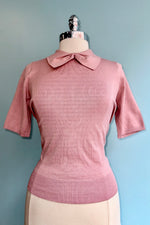 Blush Bow Collared Short Sleeve Sweater by Banned