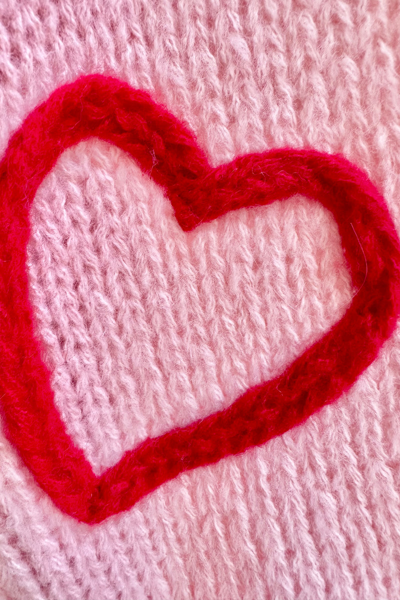 Red Heart Cardigan in Pink