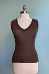 Brown Knit Vest by Heart of Haute